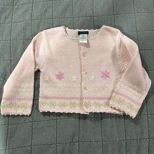 Petite Ami Crocheted Fair Isle Cardigan